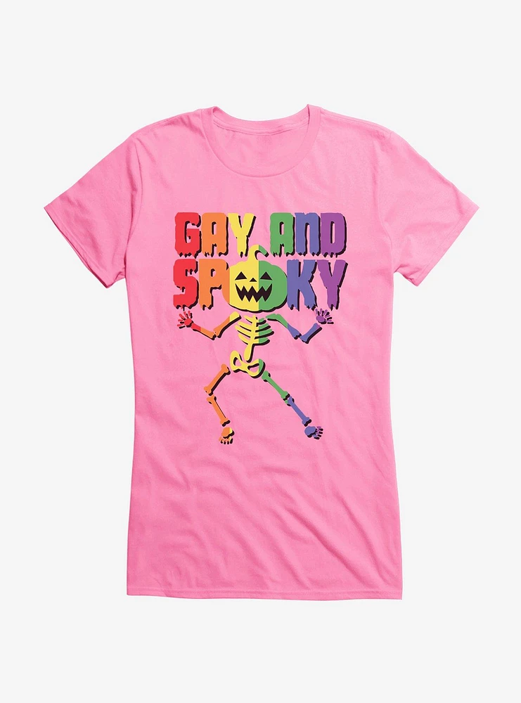 Hot Topic Rainbow Gay And Spooky Skeleton Girls T-Shirt