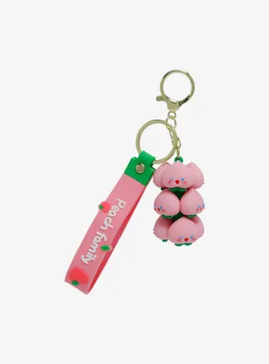 Smiling Peaches Group Keychain