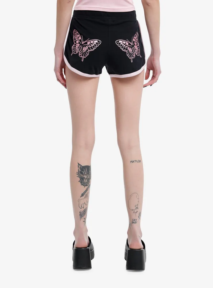 Hot Topic Flocked Butterfly Tights