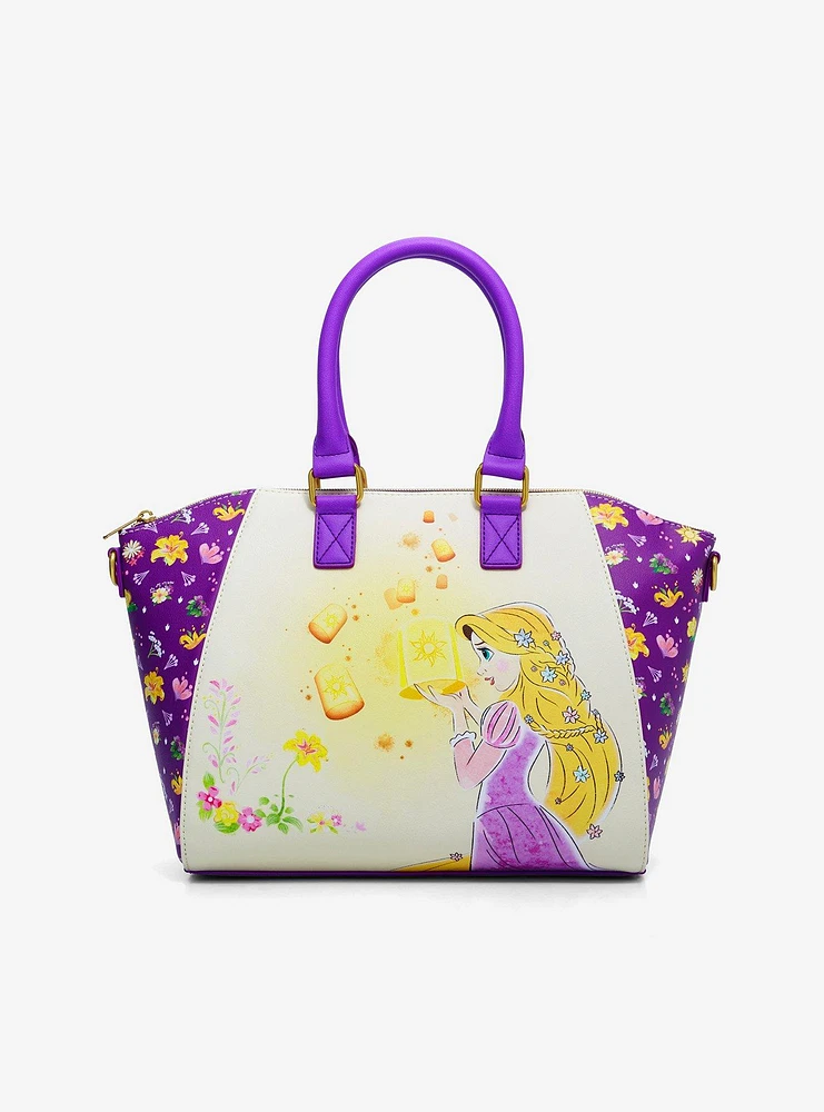 Loungefly Disney Tangled Flowers Satchel Bag