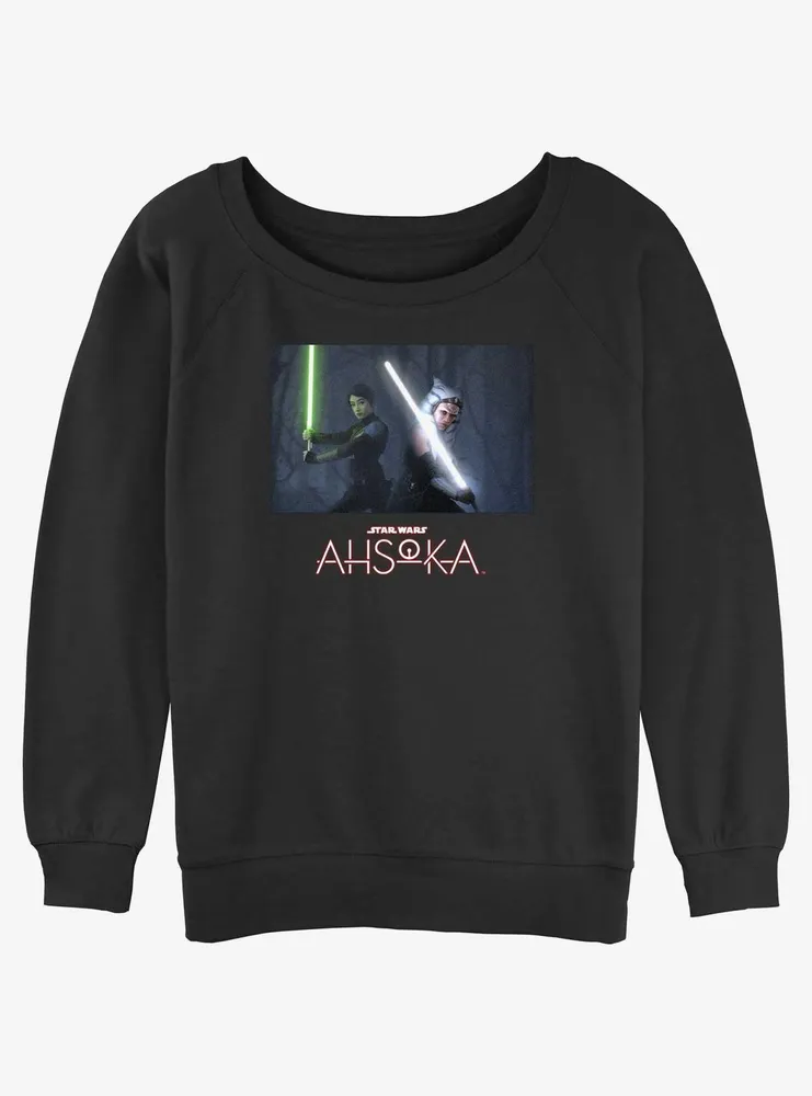 Disney Ahsoka Sabine and Lightsaber Stance Womens Slouchy Sweatshirt