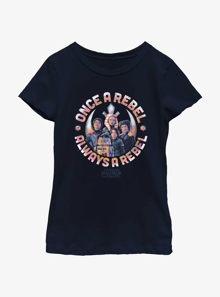 Disney Ahsoka Always A Rebel Youth Girls T-Shirt