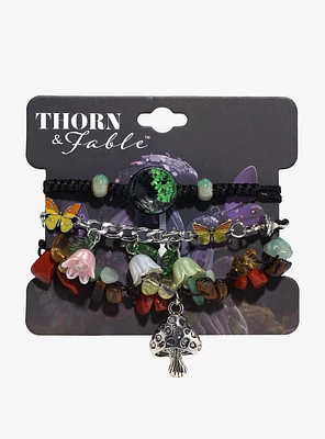 Thorn & Fable Mushroom Forest Stone Bracelet Set