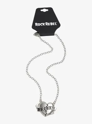 Rock Rebel Broken Heart Necklace