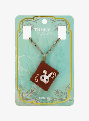 Thorn & Fable Bunny Book Pendant Necklace