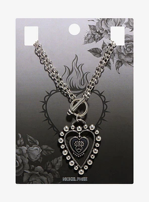 Sweet Society Heart Chain Toggle Necklace