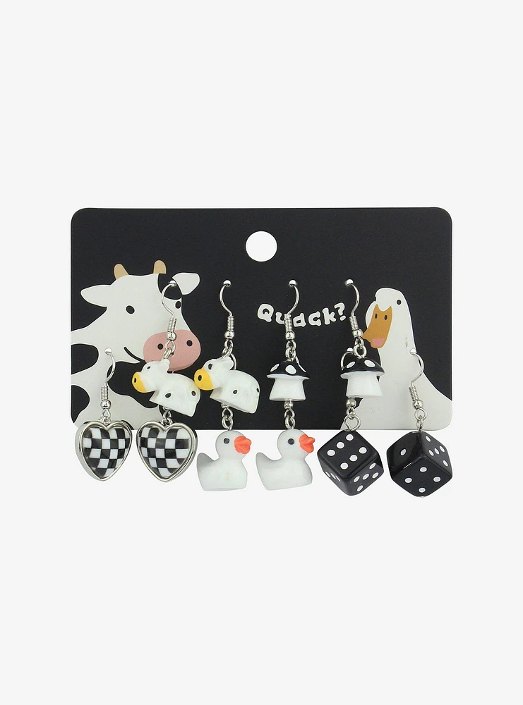 Dice & Farm Animals Drop Earring Set