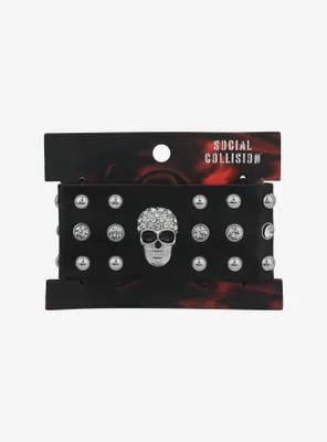 Social Collision® Skull Stud Bracelet Cuff