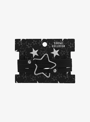 Social Collision® Star Faux Leather Cuff