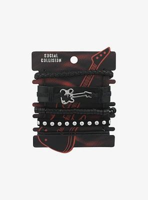 Social Collision® Guitar Faux Leather Bracelet Set