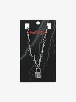 Social Collision Barbed Wire Padlock Necklace