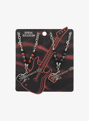 Social Collision Electric Guitar Best Friend Necklace Set