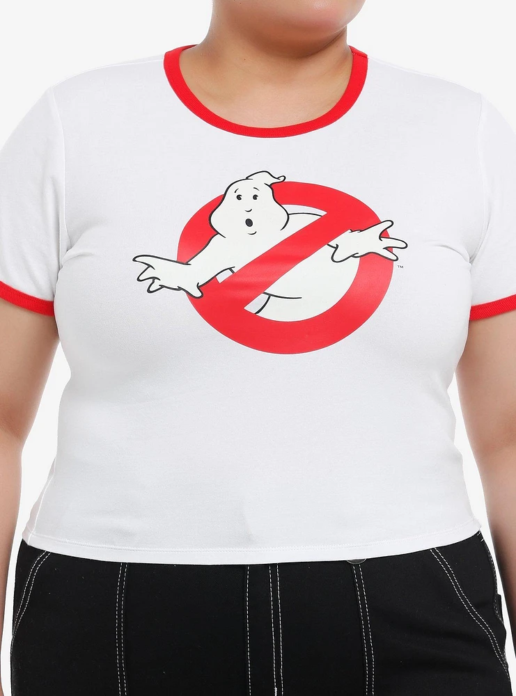 Her Universe Ghostbusters Logo Glow-In-The-Dark Girls Baby Ringer T-Shirt Plus