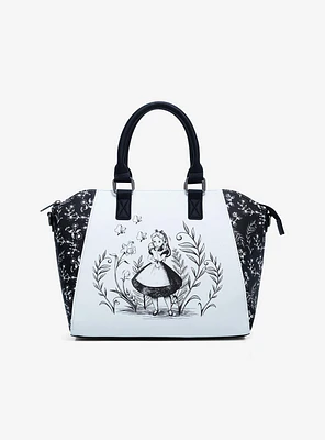 Loungefly Disney Alice In Wonderland Black & White Satchel Bag