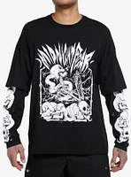 Midnight Fear Skulls & Snakes Oversized Long-Sleeve Twofer