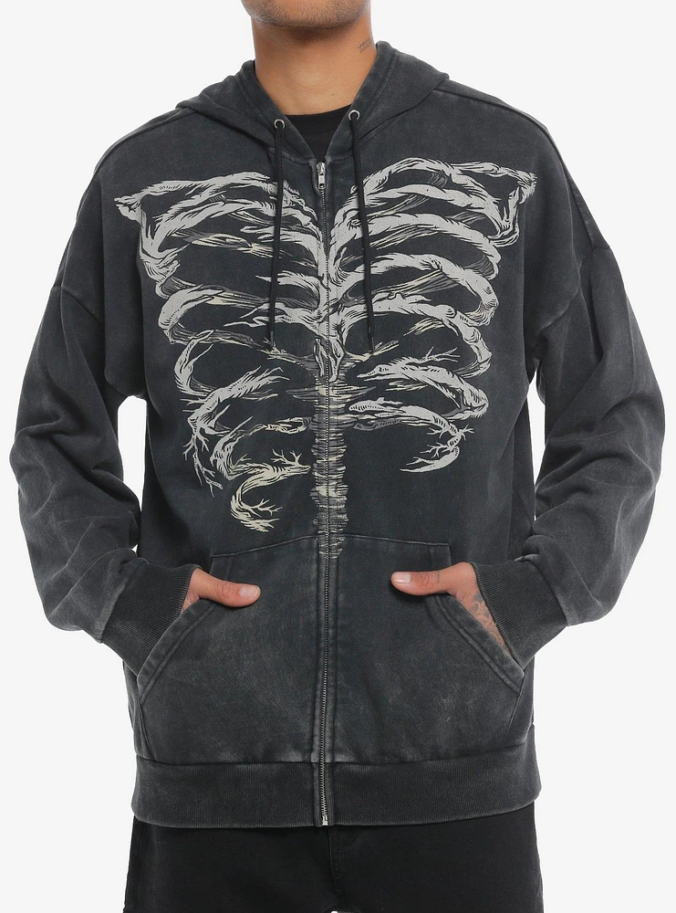 Rib Cage Illustrated Oversized Hoodie