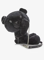 Black Hugging Bear Plush Crossbody Bag