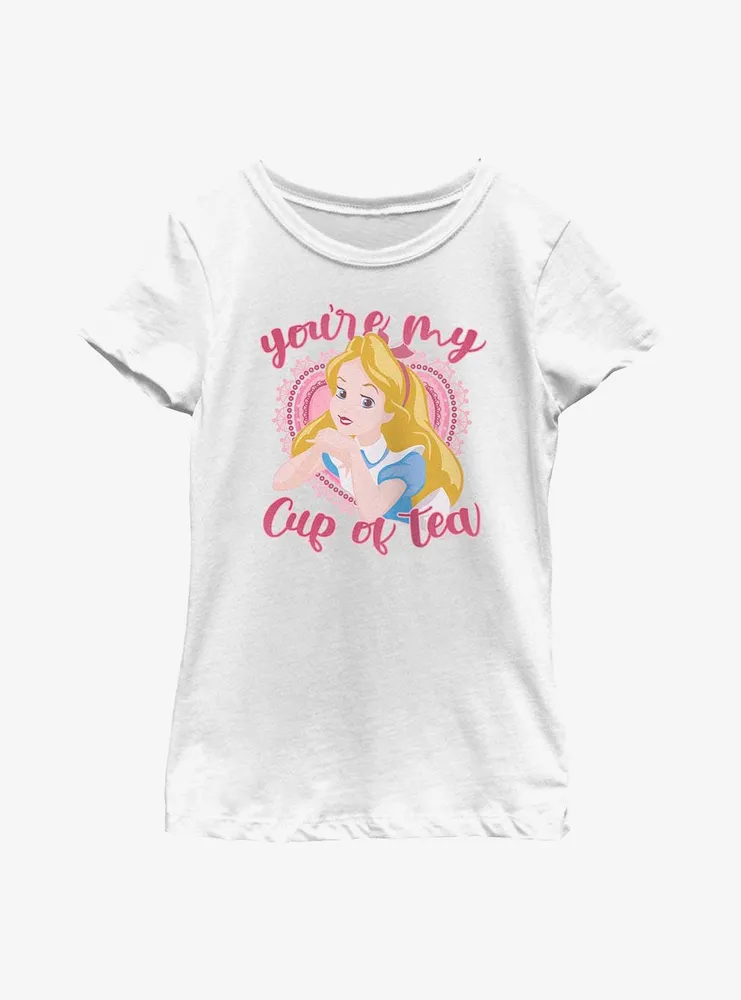 Disney Alice Wonderland Vintage Heart Youth Girls T-Shirt