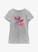 Disney Lilo & Stitch Riding Fireworks Youth Girls T-Shirt