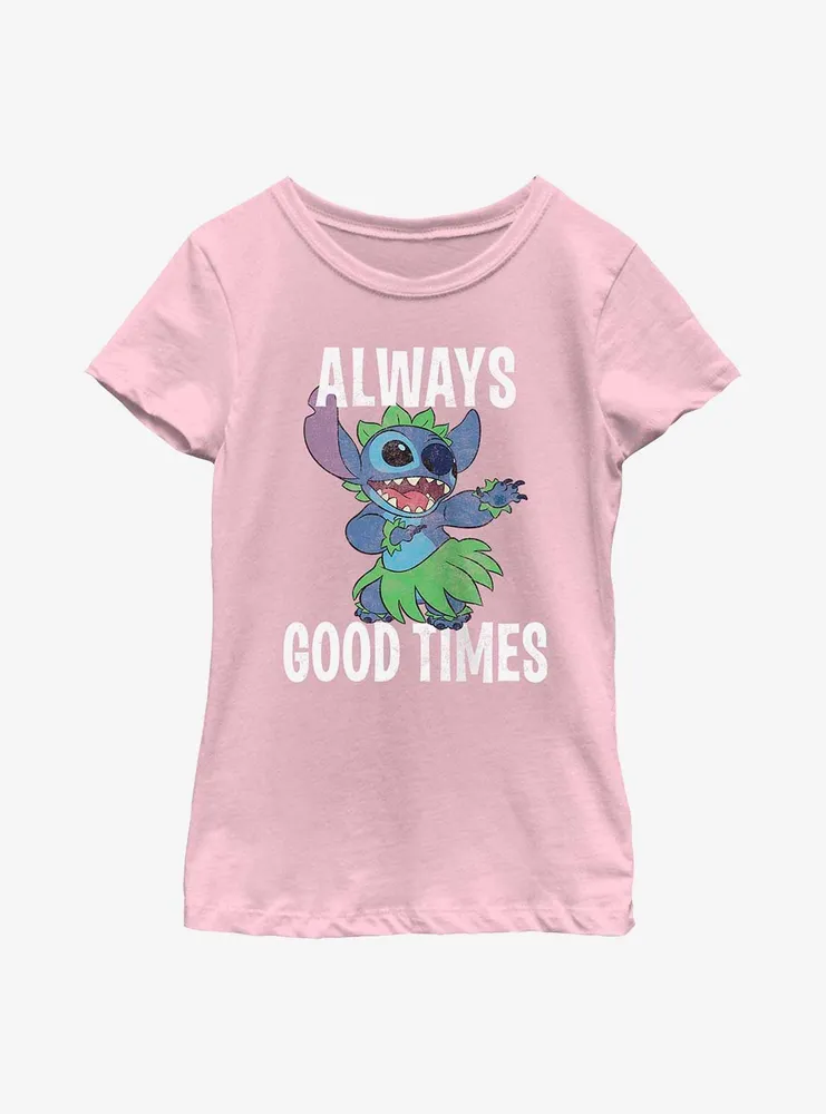 Disney Lilo & Stitch Always Good Times Youth Girls T-Shirt