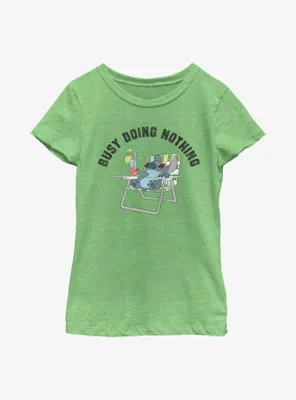 Disney Lilo & Stitch Busy Doing Nothing Youth Girls T-Shirt