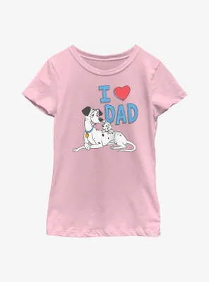 Disney 101 Dalmatians I Heart Dad Youth Girls T-Shirt
