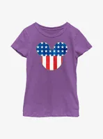 Disney Mickey Mouse Patriotic Ears Youth Girls T-Shirt