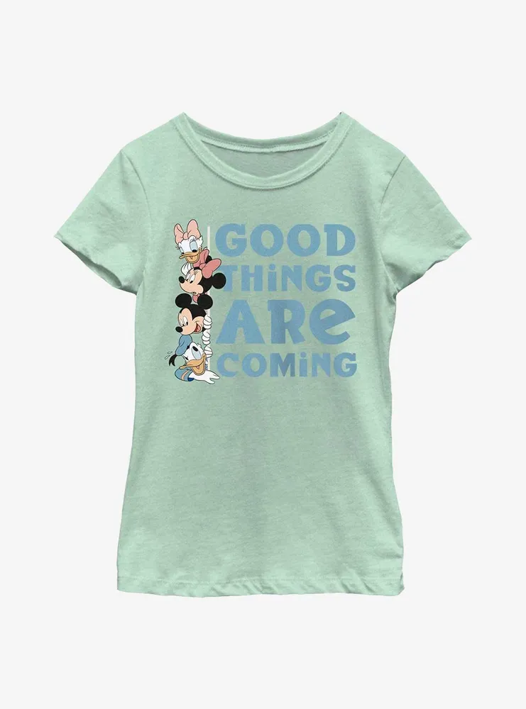 Disney Mickey Mouse Good Things Are Coming Youth Girls T-Shirt