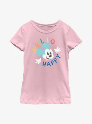 Disney Mickey Mouse Hello Happy Youth Girls T-Shirt