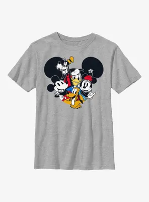 Disney Mickey Mouse Characters Grouped Together Youth T-Shirt