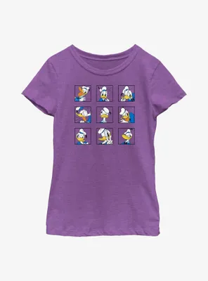 Disney Donald Duck Grid Expressions Youth Girls T-Shirt