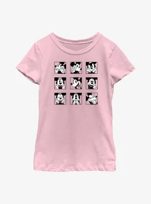 Disney Mickey Mouse Grid Expressions Youth Girls T-Shirt