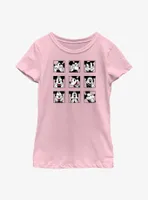 Disney Mickey Mouse Grid Expressions Youth Girls T-Shirt