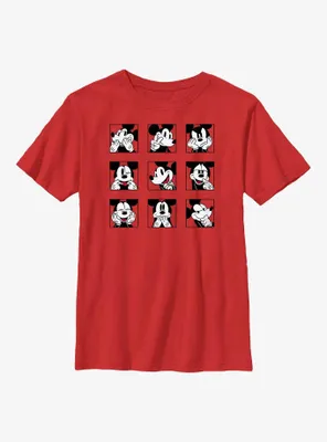 Disney Mickey Mouse Grid Expressions Youth T-Shirt