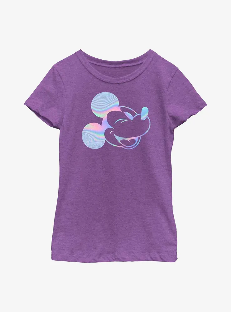 Disney Mickey Mouse Head Outline Groovy Youth Girls T-Shirt