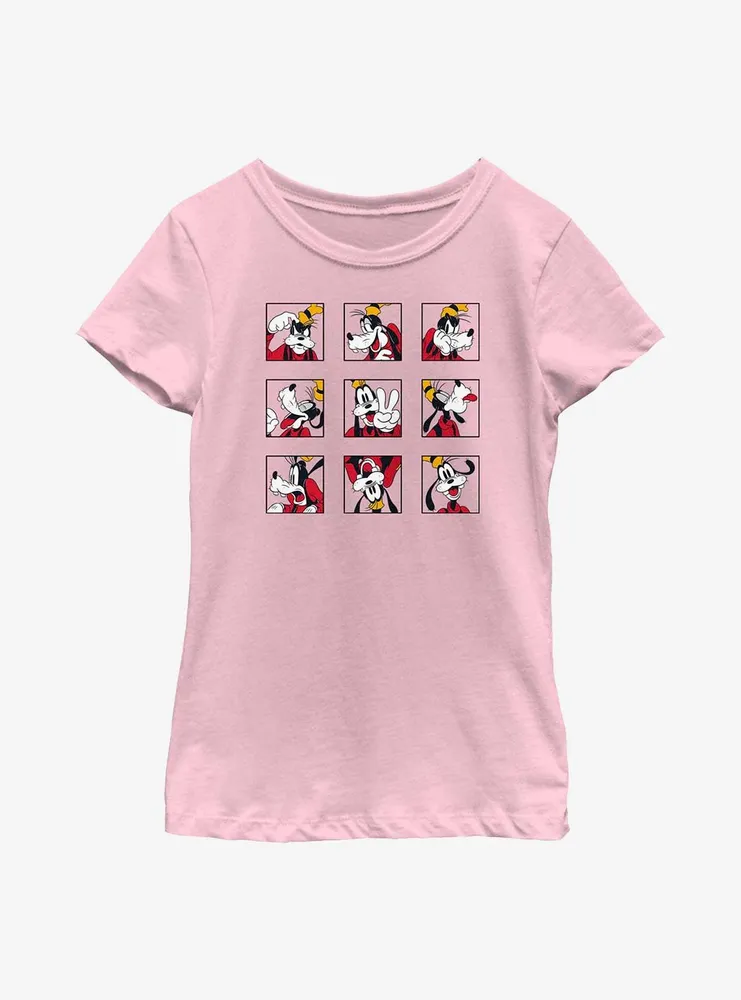 Disney Goofy Grid Expressions Youth Girls T-Shirt