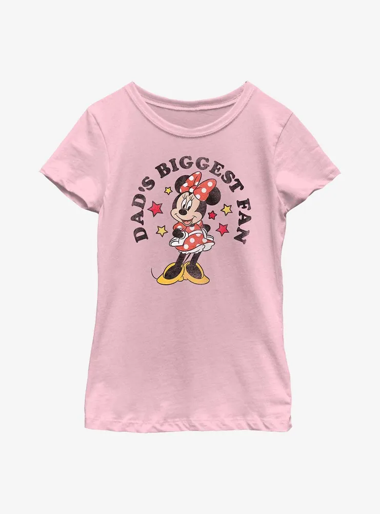Disney Minnie Mouse Dad's Biggest Fan Youth Girls T-Shirt
