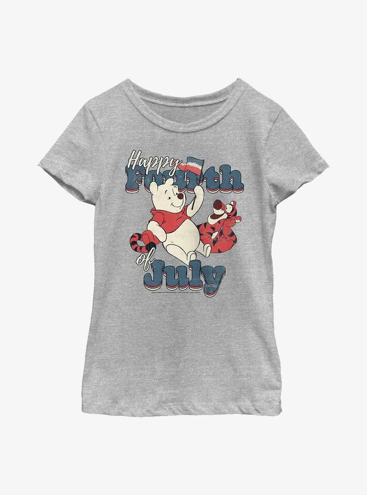 Disney Winnie The Pooh Happy Fourth Of July Youth Girls T-Shirt