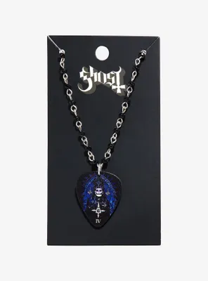 Ghost Guitar Pick Pendant Necklace