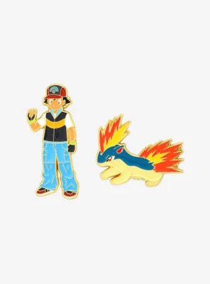 Pokémon Ash & Quilava Enamel Pin Set - BoxLunch Exclusive