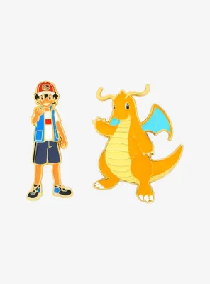 Pokémon Ash & Dragonite Enamel Pin Set - BoxLunch Exclusive