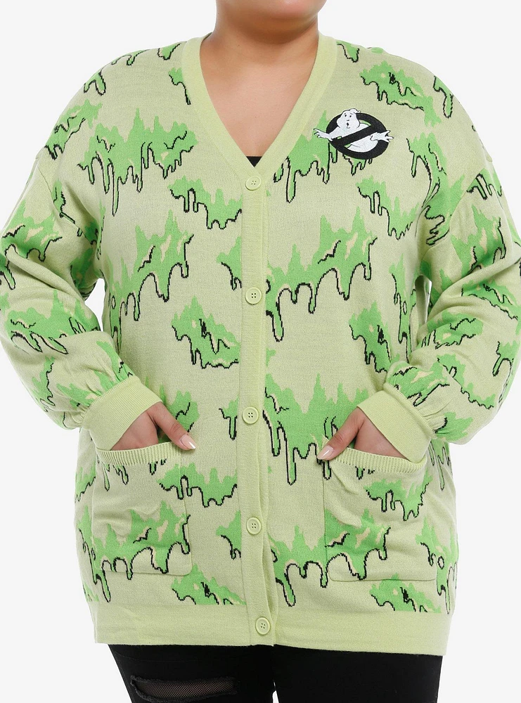 Her Universe Ghostbusters Slimer Glow-In-The-Dark Girls Cardigan Plus