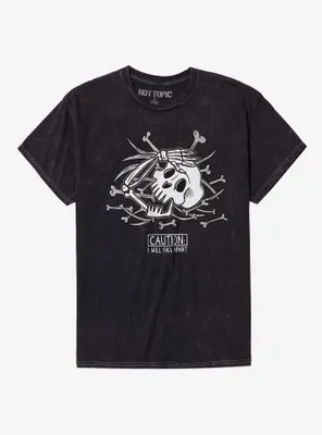 Skeleton Fall Apart Mineral Wash T-Shirt