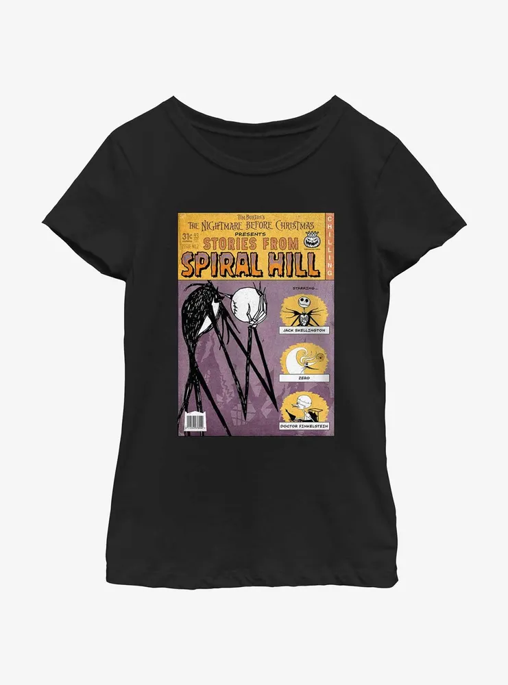 Disney The Nightmare Before Christmas Jack Stories From Spiral Hill Youth Girls T-Shirt