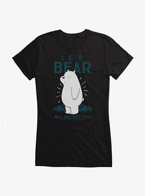 We Bare Bears Ice Bear Will Protect You Girls T-Shirt