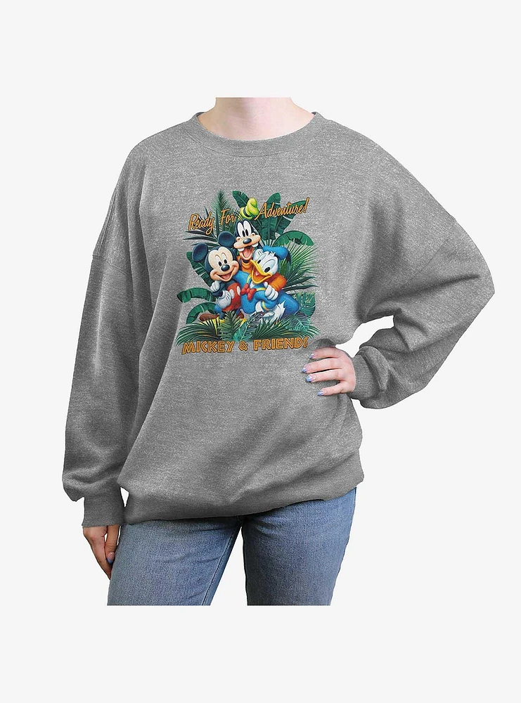 Disney Mickey Mouse Adventure Friends Girls Oversized Sweatshirt