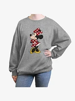 Disney Minnie Mouse Modern Girls Oversized Sweatshirt