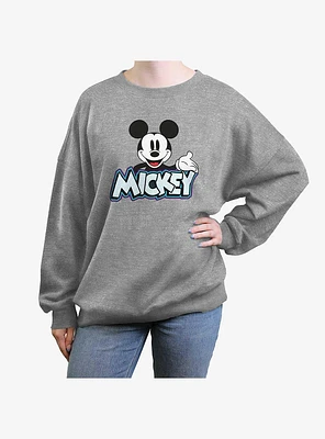 Disney Mickey Mouse Spellout Girls Oversized Sweatshirt