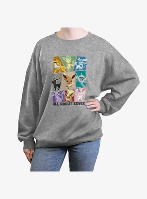 Pokemon All About Eevee Girls Oversized Sweatshirt