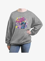 Disney Lilo & Stitch 90s Rock Girls Oversized Sweatshirt